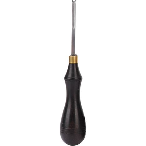 Herramienta para marcar cuero, hoja de acero, mango de madera de ébano (2,25 mm)