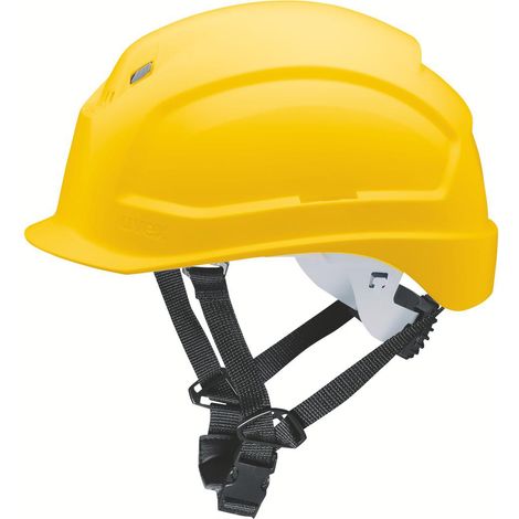 UVEX Schutzhelm pheos S-KR 9772 kurzer Schirm Drehrad gelb