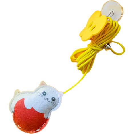 Jouet Chat - Balle En Laine Avec Clochette Et Ventouse - Jeu Interactif Pour Intérieur - Lot De 5 Balles (1/5)