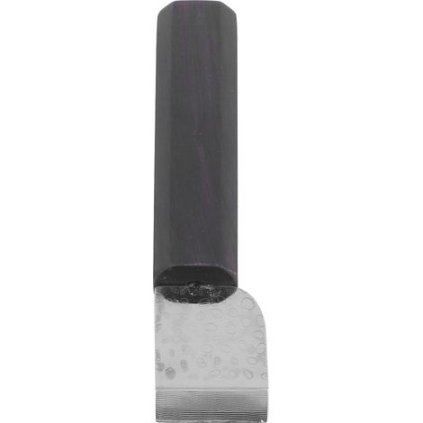 Couteau à décharner cuir bouche plate manche bois ergonomique outil artisanal fait main pour coupe travail DIY (1/5)