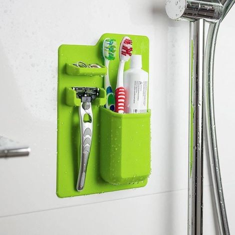 Boîte de rangement - Creative - Silicone - Vert - 21.3x14.7x4 cm - Accessoires de salle de bain