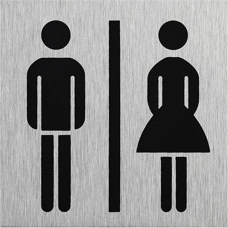 Targa per porta in alluminio pittogramma signoregentiluomini 60x60mm