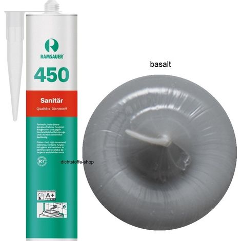 Ramsauer 450 Sanitär Silikon Fugen Dichtstoff 310ml Kartusche basalt (1/5)