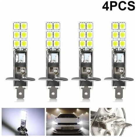 4er-Pack H1 12V LED-Lampen, 6000K, weiß, 55W für Nebelscheinwerfer, Zusatzscheinwerfer und Fernscheinwerfer. – AquaForge