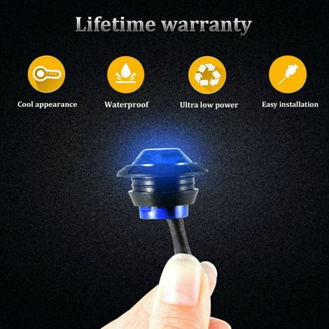 Lot de 10 LED Bleues 12V Rondes pour Sous-Caisse 4x4, Éclairage Tout-Terrain pour JEEP, Pick-up, ATV, UTV (1/5)