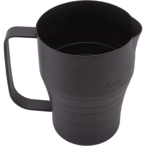 Edelstahl-Milchbecher mit konischem Ausguss, dickwandig, ideal für Milchaufschäumer, Kaffee, Latte Macchiato, zu Hause oder im Café. (1/5)