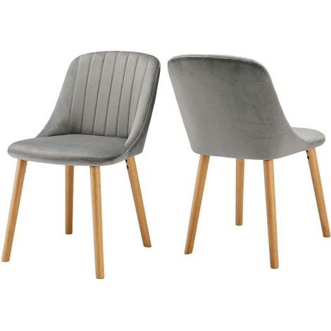 Goeurvant Moderne Esszimmerstühle mit dicker Sitzpolsterung, ergonomischer Rückenlehne und Holzbeinen, Stil und Komfort in einem - 2er Set - Hellgrau