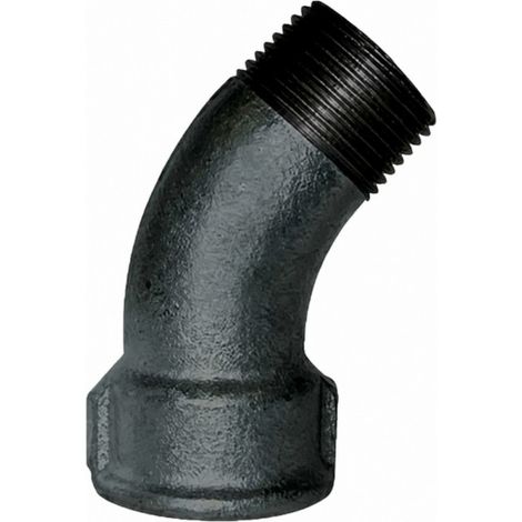 Winkelstück verformbar 45°, 40x49, männlich weiblich schwarz