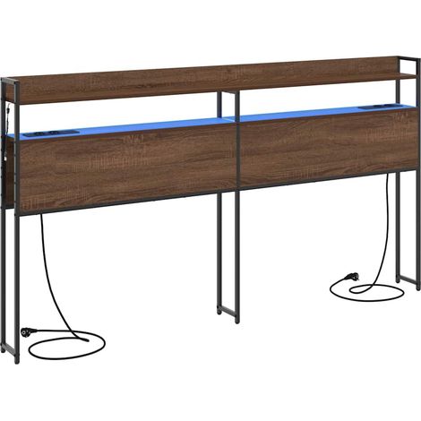Tête de lit,Panneau décoratif avec étagère Chêne marron 200 cm Bois d'ingénierie CFW8182466 (1/5)