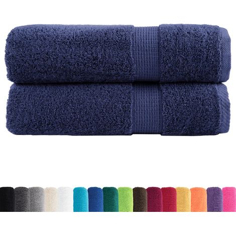 Toallas de baño SOLUND 2 uds azul marino 100x150 cm 600 gsm vidaXL