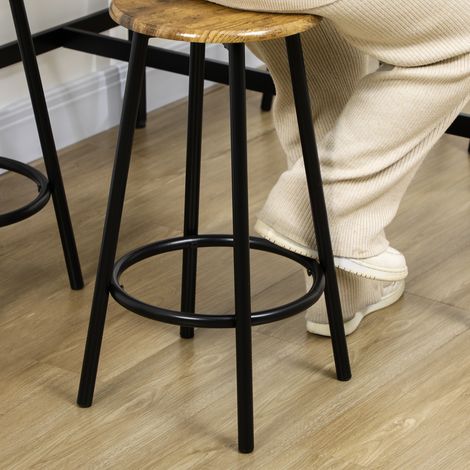 Set de comptoir industriel 5 pièces : Table surélevée + 4 chaises hautes, Marron et Noir (1/5)