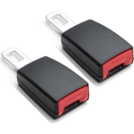 Juego de 2 extensores de cinturón de seguridad universales con hebilla metálica resistente para coche y asiento de coche. (1/4)