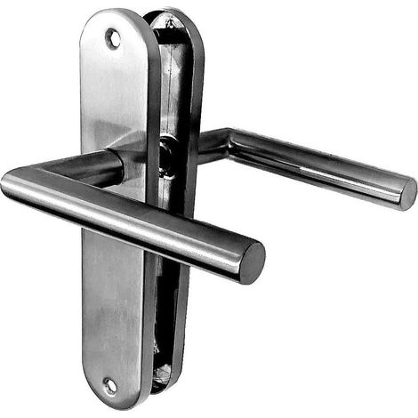 Maniglia per porta su placca "Interasse 165 mm", Acciaio Inox 304, modello Mini "TINA"  Bec de cane