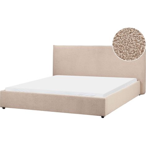 Bed Boucle LAVAUR 180 x 200 cm (EU Super King) Taupe