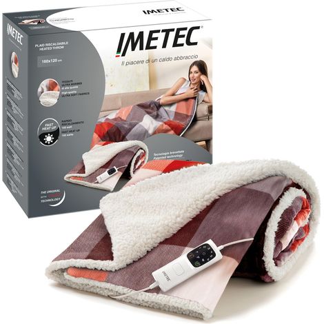 Imetec CaldoPlaid Tartan Festival, Plaid riscaldabile, Morbida coperta elettrica 160x120 cm, Basso consumo, Tecnologia adapto, Dispositivo di sicurezza, Rapido riscaldamento, 6 temperature, Lavabile (1/5)