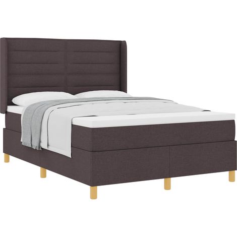 Maison Exclusive - Letto a molle con materasso Marrone Scuro 160 x 200 cm Tessuto (1/5)