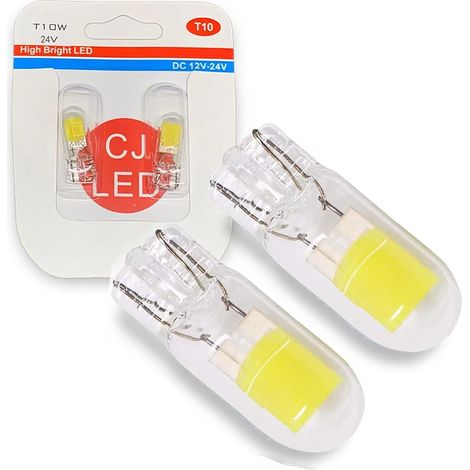 T10 W5W LED Bulb 194 168 Lights 24V 6000K White COB 501 2825 LED Car Glove Light Dome Map Door Courtesy Light, Pack of 2 (1/5)