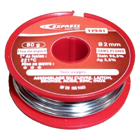11941 11941METAL APORTACION 80GR. 96,5%Sn/3,5%Ag-2MM