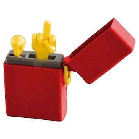 Briquet rouge humoristique en forme de doigt d'honneur, briquet imprimé en 3D en forme de doigt d'honneur, cadeau farce (1/4)
