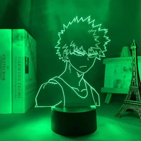 Veilleuse 3D à effet Bakugo Katsuki, lampe LED inspirée de l'anime My Hero Academia, idéale pour décorer une chambre d'enfant. Cadeau d'anniversaire parfait. (1/5)
