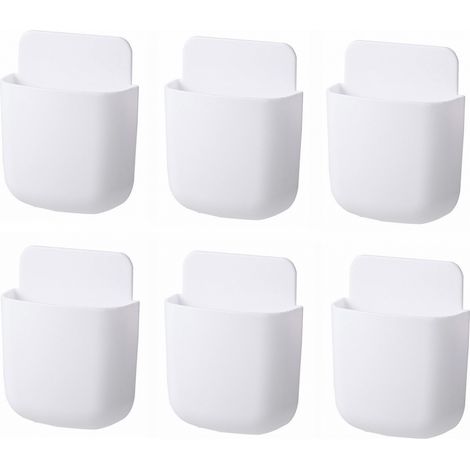 Lntyq Lot de 6 supports muraux pour télécommande, auto-adhésifs, rangement sans trou, porte-crayon mural, chargeur de téléphone pour la maison, le bureau et l'école (1/5)