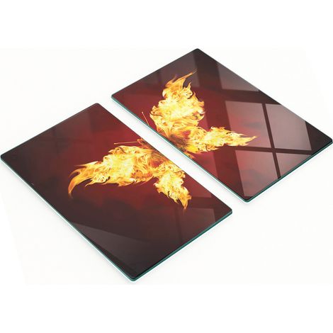 Tablas decorativas multifuncionales de cocina de vidrio templado con forma de mariposa, 2x30x52 cm