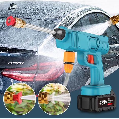 Nettoyeur Haute Pression Sans Fil 21V 200 Bar 2500W – Pistolet de Lavage Haute Pression Portable pour Voiture, Terrasse et Jardin – Machine de Nettoyage à Eau avec 2 Batteries Rechargeables (1/5)