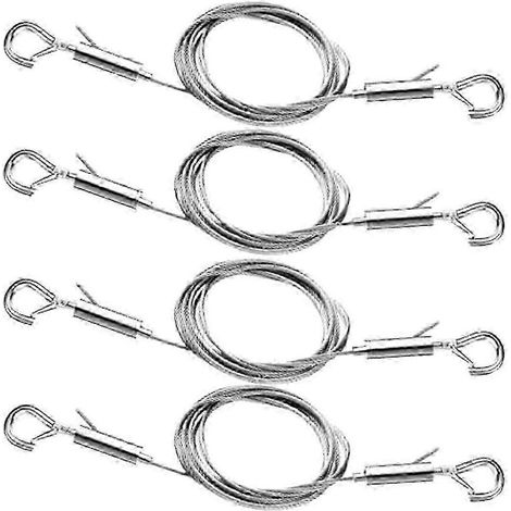 Kit de 4 câbles de suspension réglables pour tableaux, câbles en acier inoxydable de 1 m et 2 m pour suspendre miroirs, cadres photo et panneaux. (1/5)