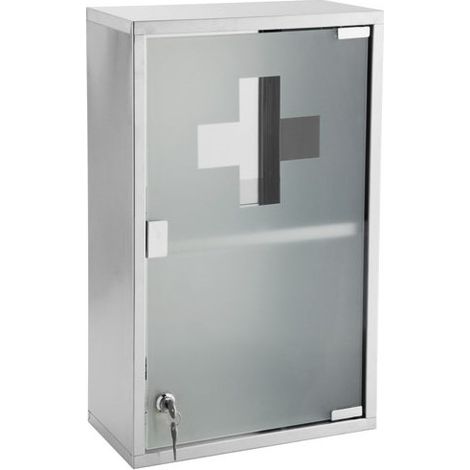 Armoire à pharmacie l.30 cm, imitation métal, Genoa (1/4)