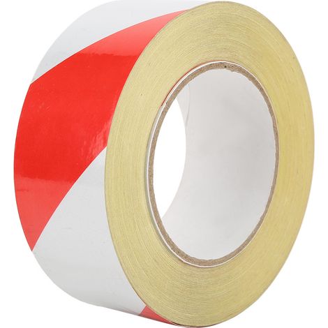 Ortviai Ruban Réfléchissant de Sécurité Rouge et Blanc en PVC – 50 mm × 46 m, Adhésif Haute Résistance (1/5)