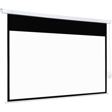 Écran vidéoprojecteur 100 Pouces, 16:9 4K HD écran de projection motorisé et électrique, écran de projection tv et home cinéma, montage mural ou plafond, panneau de commande et télécommande