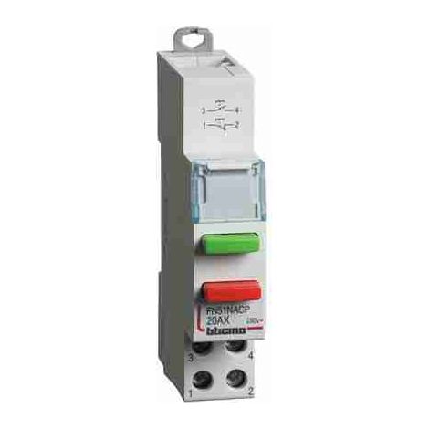 BTIFN51NACP Pulsador doble 1NO+1NC - 20A - 230V - Módulo 1 DIN