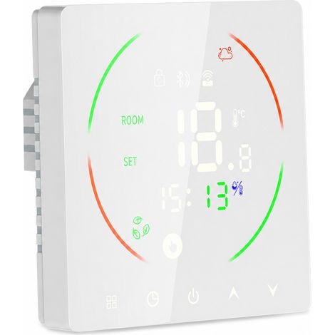 Thermostat blanc 3 A pour chauffage au sol à eau, compatible avec les chaudières, sans Wi-Fi (1/5)