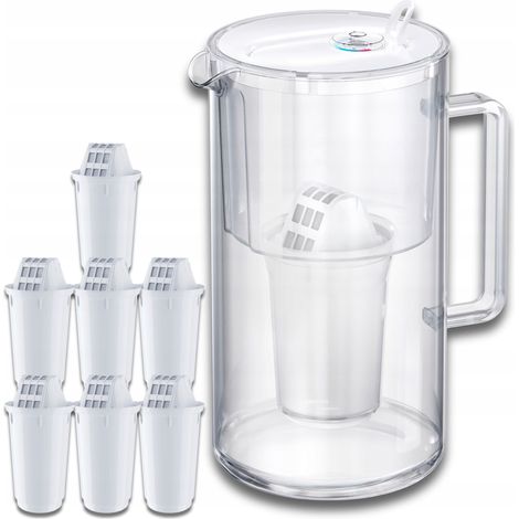 Carafe filtrante en verre Aquaphor Nord 2,5 l + 7 cartouches A5 (350 L), blanche (1/5)