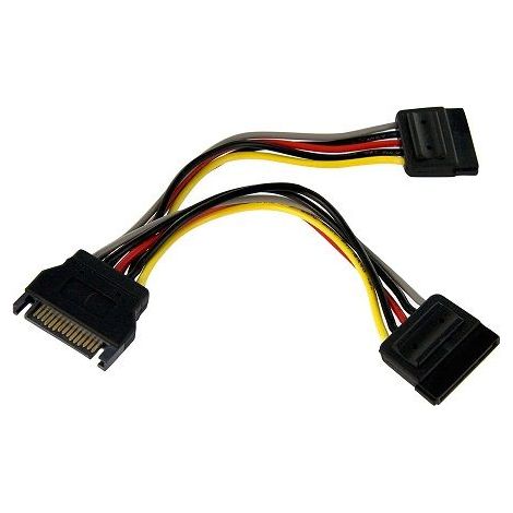 Cable alimentacion multiplicador SATA macho a 2x SATA hembra 0.20 M Multicolor (1/3)