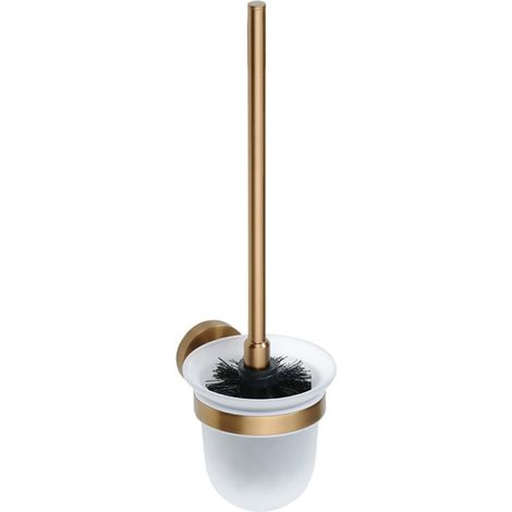 Brosse WC suspendue X-ROUND COPPER, verre dépoli, cuivre mat