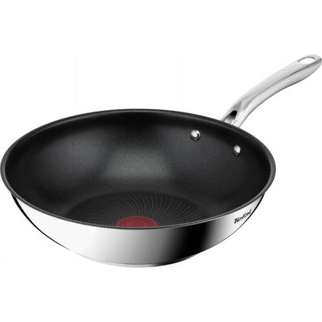 Padella wok TEFAL Infinite H8151925 da 28 cm in acciaio, adatta a piani cottura a induzione.