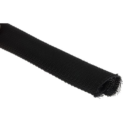 Gaine Tressée 14mm RS PRO, Noir en PET, 3m ( Prix pour sachet de 3 Mètres )