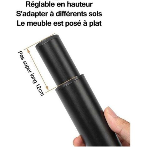 Pied De Meuble Réglable - Acier Laminé À Froid - Hauteur 180 À 300 Mm - Pour Sommier Canapé Table Étagère - Lot De 4 (1/5)