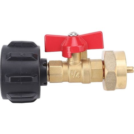 Adaptateur de remplissage de bouteille QCC1, avec contrôleur d'arrêt, vanne à bille, remplissage facile pour bouteille de gaz de 450 g (1 lb), bouteille pour barbecue de camping (1/5)