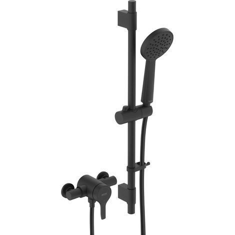 Bristan Onza Thermostatic Exposed Mixer Shower with Shower Kit - Black