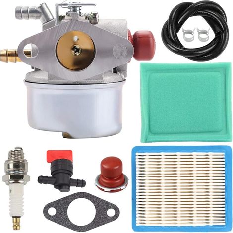 640025 Kit de carburateur pour Tecumseh OHH60 OHH55 OHH45 OHH50 OHH65 Remplace 640004 640017 640135A Pièces de Tondeuse à Gazon, avec Filtre à air 36046, Bougie d'allumage, Joint (1/5)