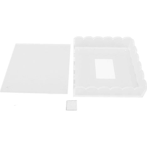 Acryl-Tablett mit gewelltem Rand und magnetischer Matte als Basis, transparenter, multifunktionaler Fotorahmen-Displayständer