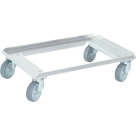 BRB Transportroller/Logistikroller aus Edelstahl für Behälter 600x400 mm oder 2X 400x300 mm, offenes Deck, Tragkraft 250 kg (1/3)