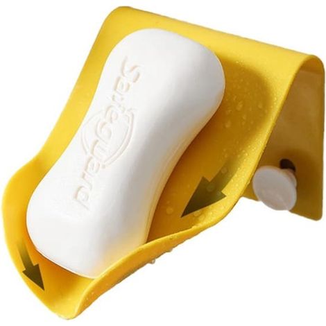Porte-savon élégant (auto-adhésif) Design minimaliste Jaune (1/5)