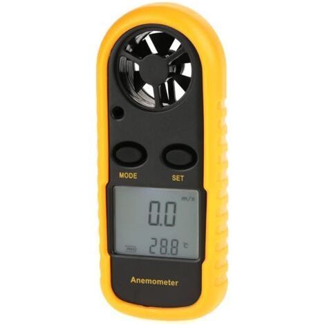 Anemómetro digital de bolsillo con pantalla LCD, medidor de velocidad del viento con termómetro digital, medidor de velocidad del aire y del viento, herramienta de medición para windsurf, surf y kites (1/4)