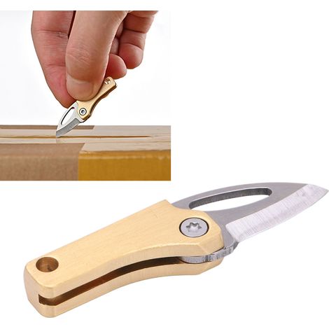 Mini Couteau Pliable Multifonction pour Clés - Outil de Survie Portable pour Découpage et Ouverture de Colis (1/5)