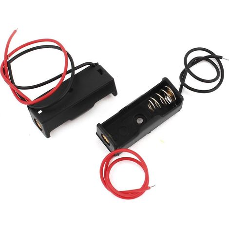 2pcs 12v 23a Fils Noir Plastique Ressort Clip Batterie Support