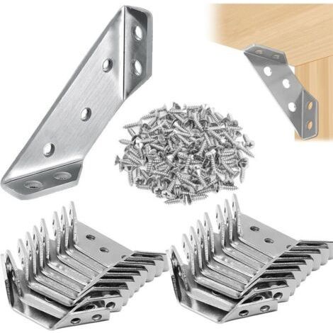 20pcs Universal Furniture Corner Connector, Multifunctional Stainless Steel Triangle Corner Bracket, Corner Fixing Connector, Furniture Triangular Support Frame, Support