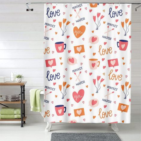 Rideau de douche imperméable, polyester, 150x180 cm (1/5)